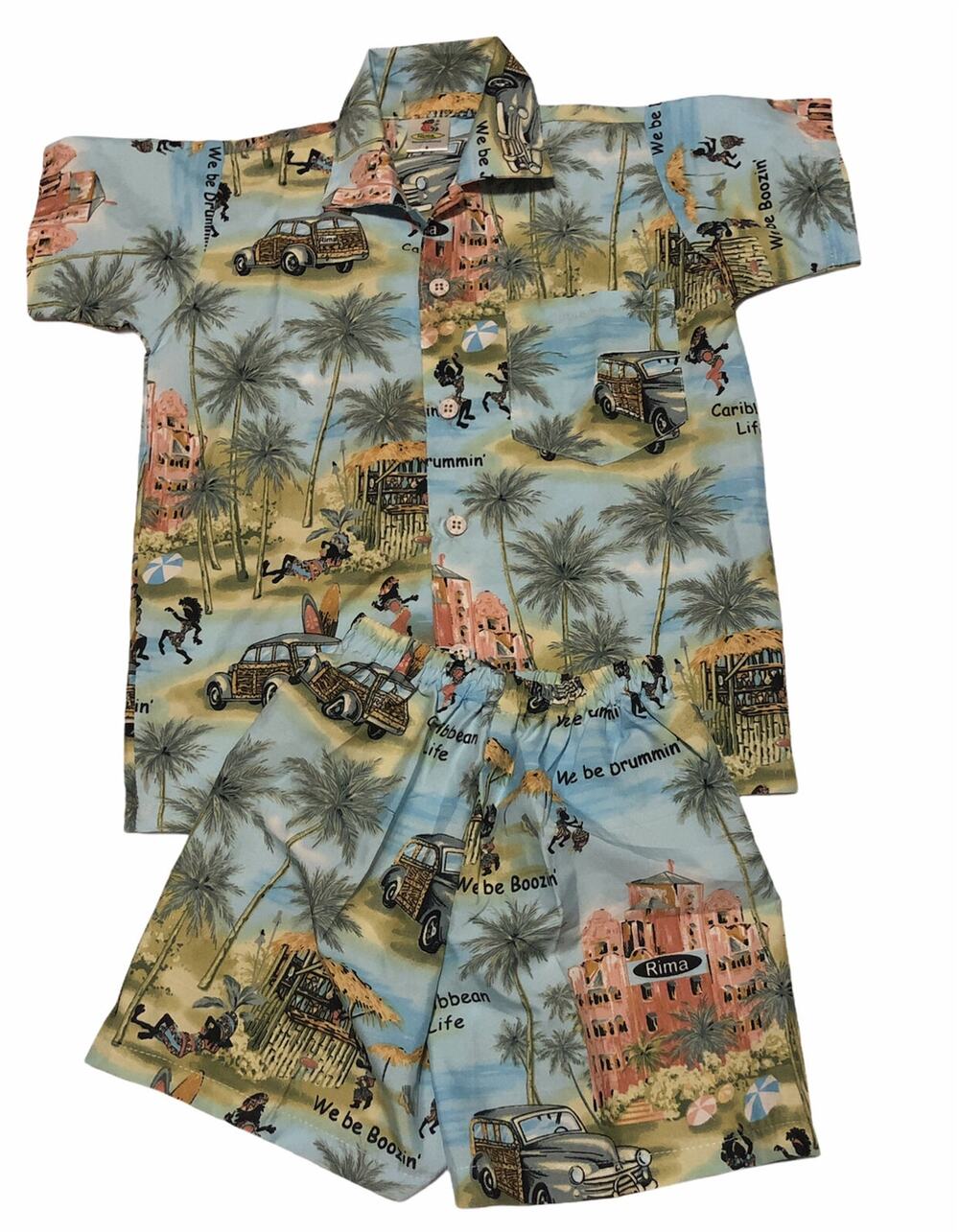Rima Island Topical Caribbean Outfit Beach Boy Set size 4-5